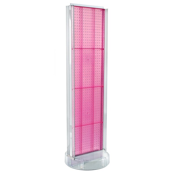 Azar Displays 2 Sided- Pink Pegboard Floor Display w/C-Channel 700788-PNK - main